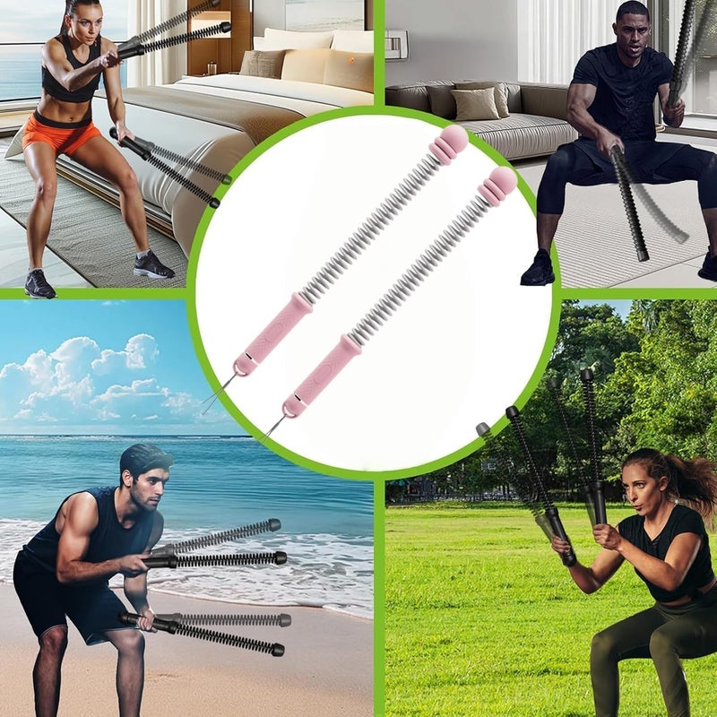 Vynoraxis Ropeless Battle Rope Battle Ropes for Home Gym - 2PCS workout ropes with Non-Slip Handles, Durable Workout Ropes for All Fitness Levels - Image 4